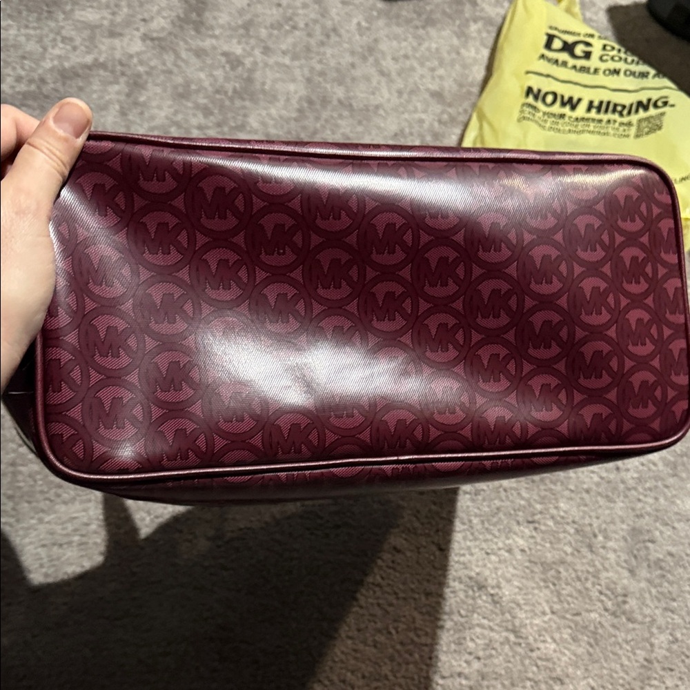 Michael Kors Maroon Logo-Print Tote - Picture 3 of 8